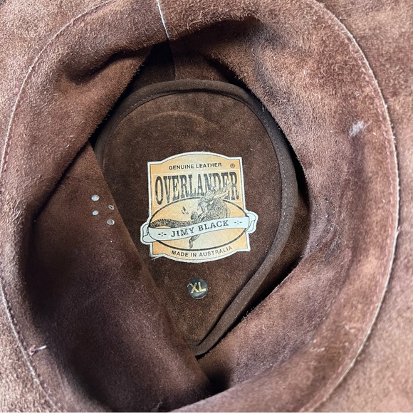 Overlander Genuine Leather Outback Hat XL Brown Aussie Bush Fedora - Picture 10 of 12
